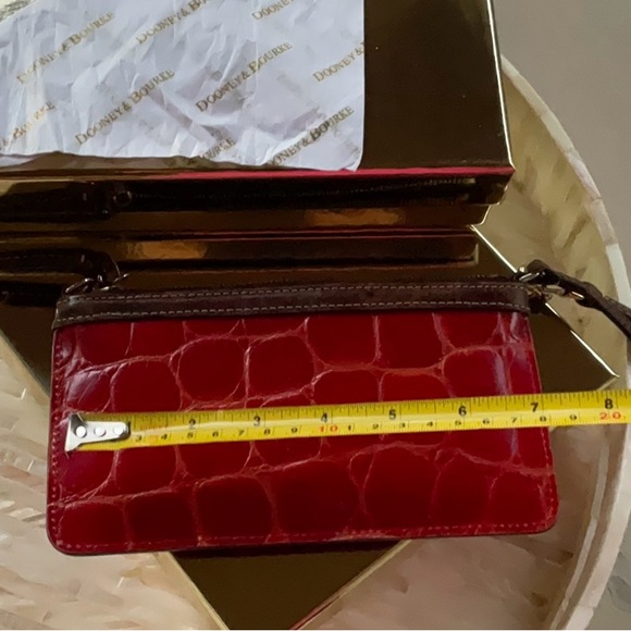 Dooney & Bourke Cranberry Croc-Embossed Clutch - Picture 10 of 11